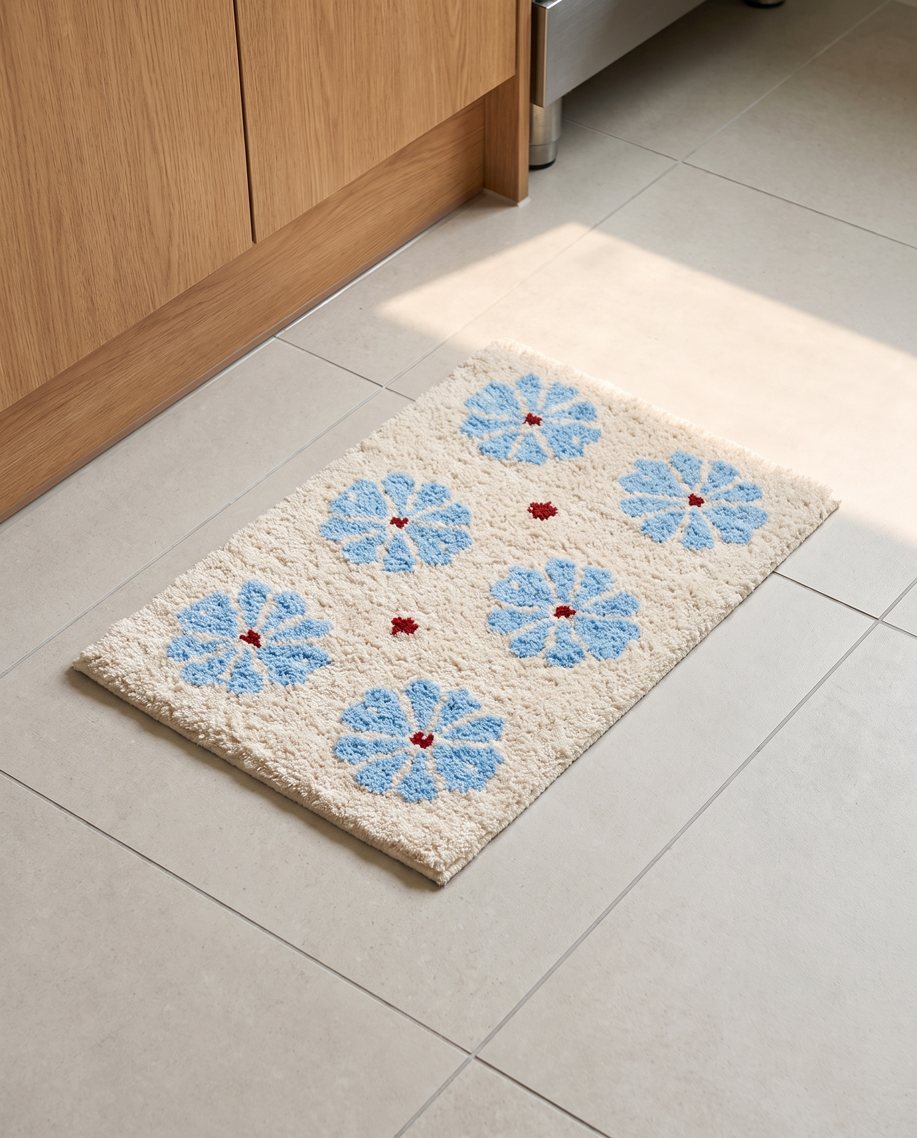 Camellia floor mat in ivory