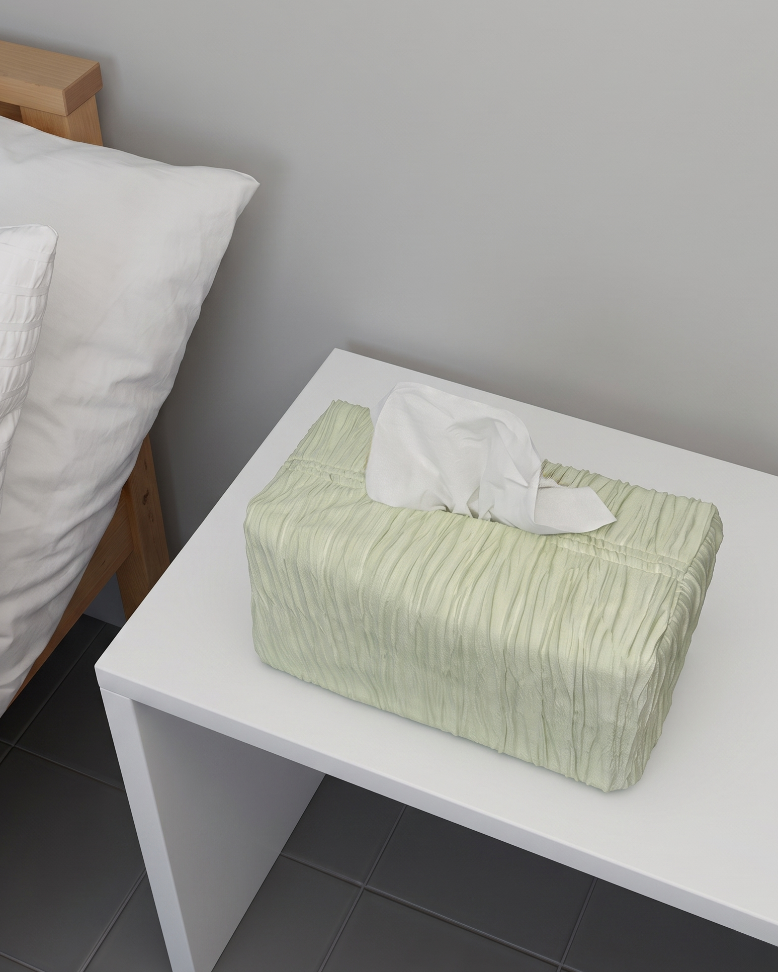 Pleats tissue case, mint