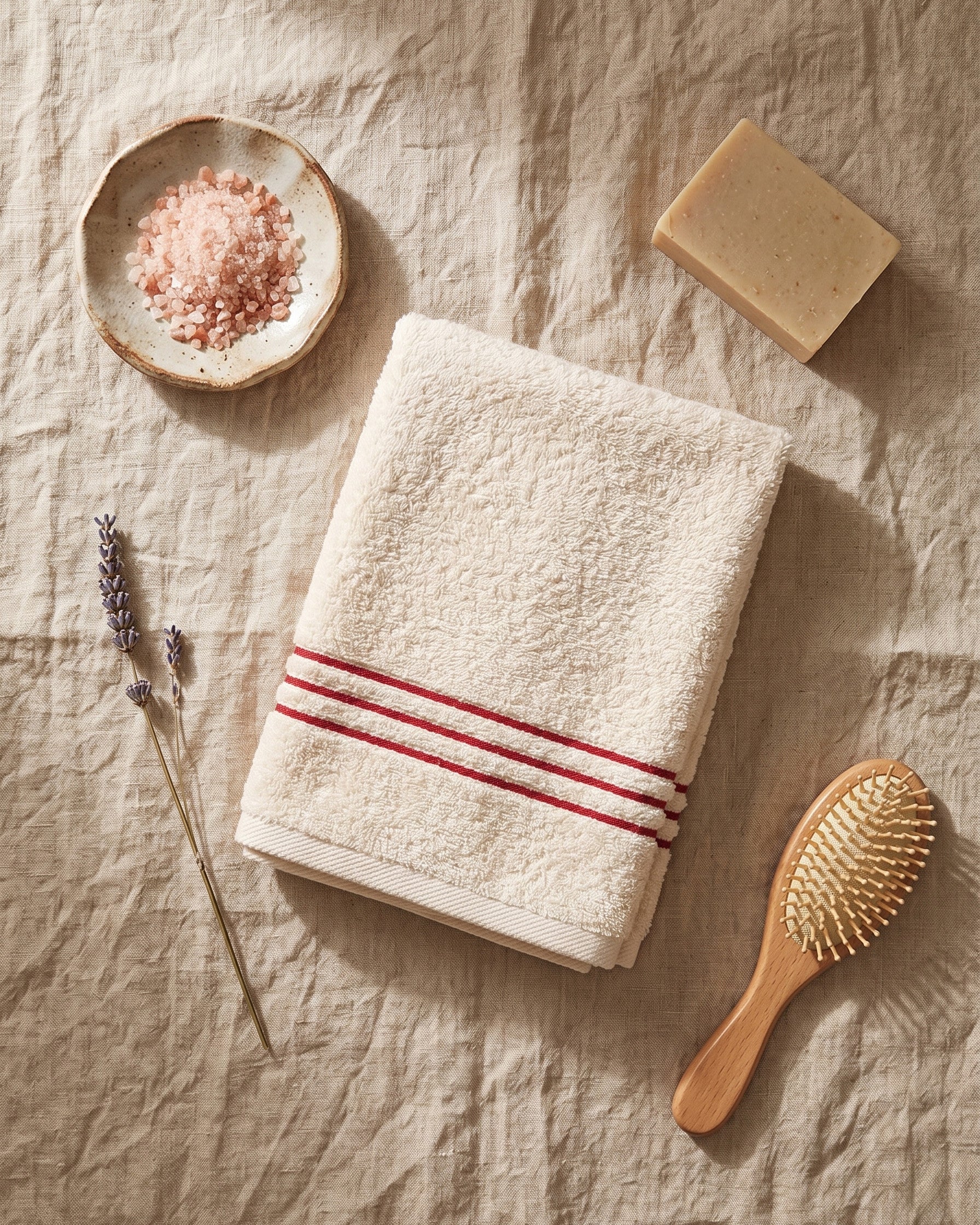 Stripe face towel, set of four