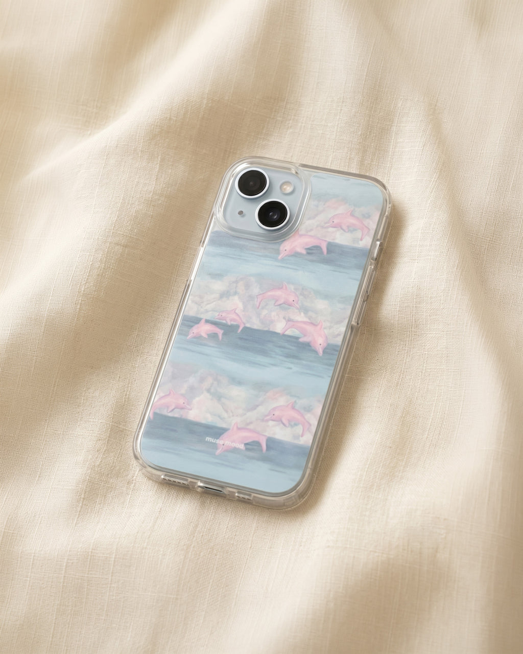 Pink dolphin MagSafe case and wallet