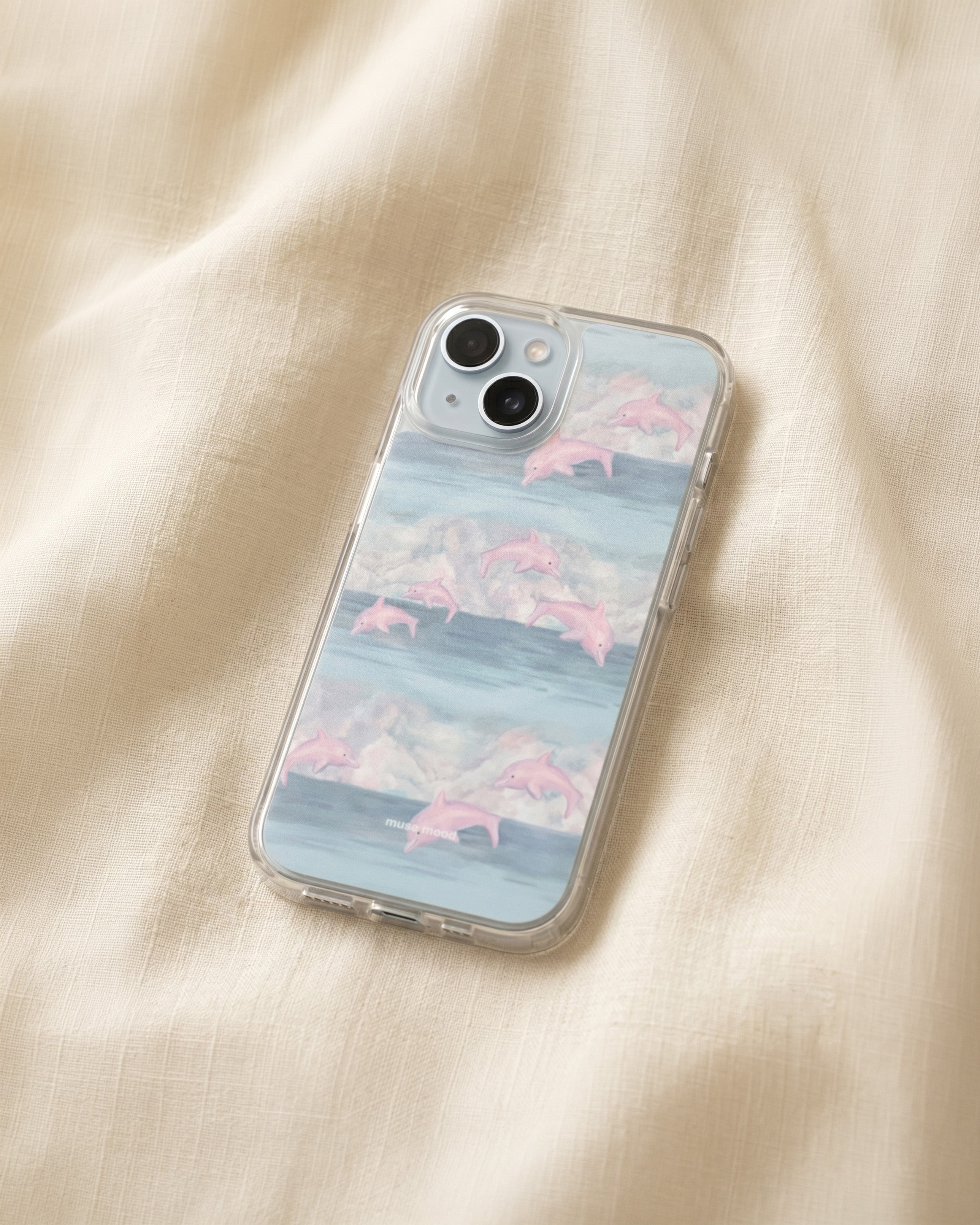 Pink dolphin MagSafe case and wallet