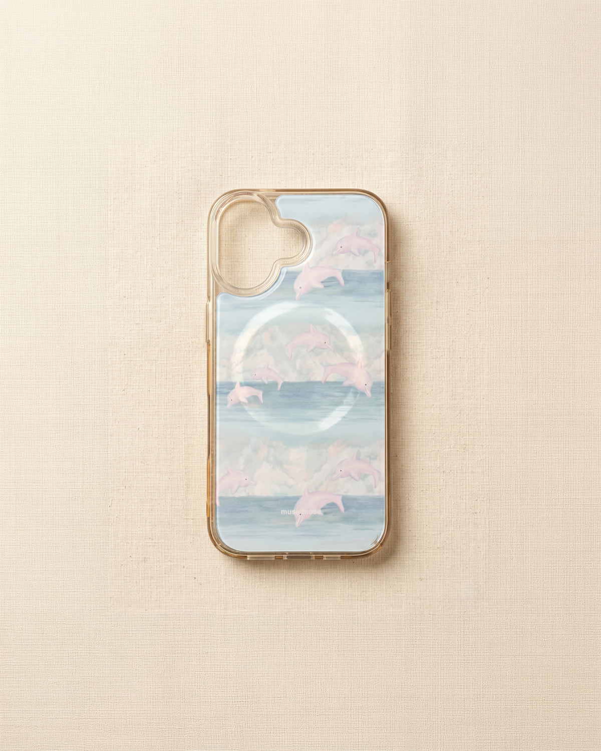 Pink dolphin MagSafe case and wallet