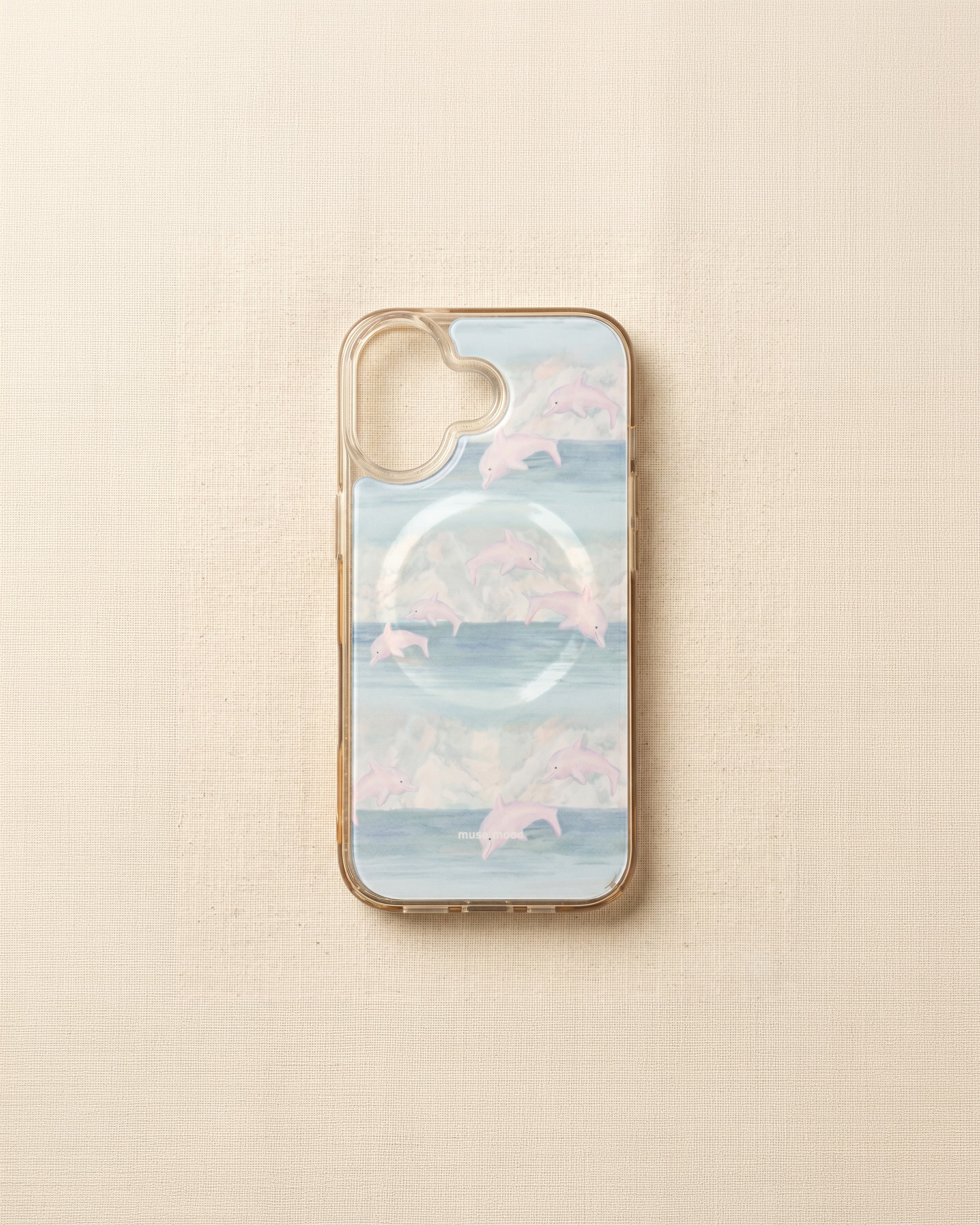 Pink dolphin MagSafe case and wallet