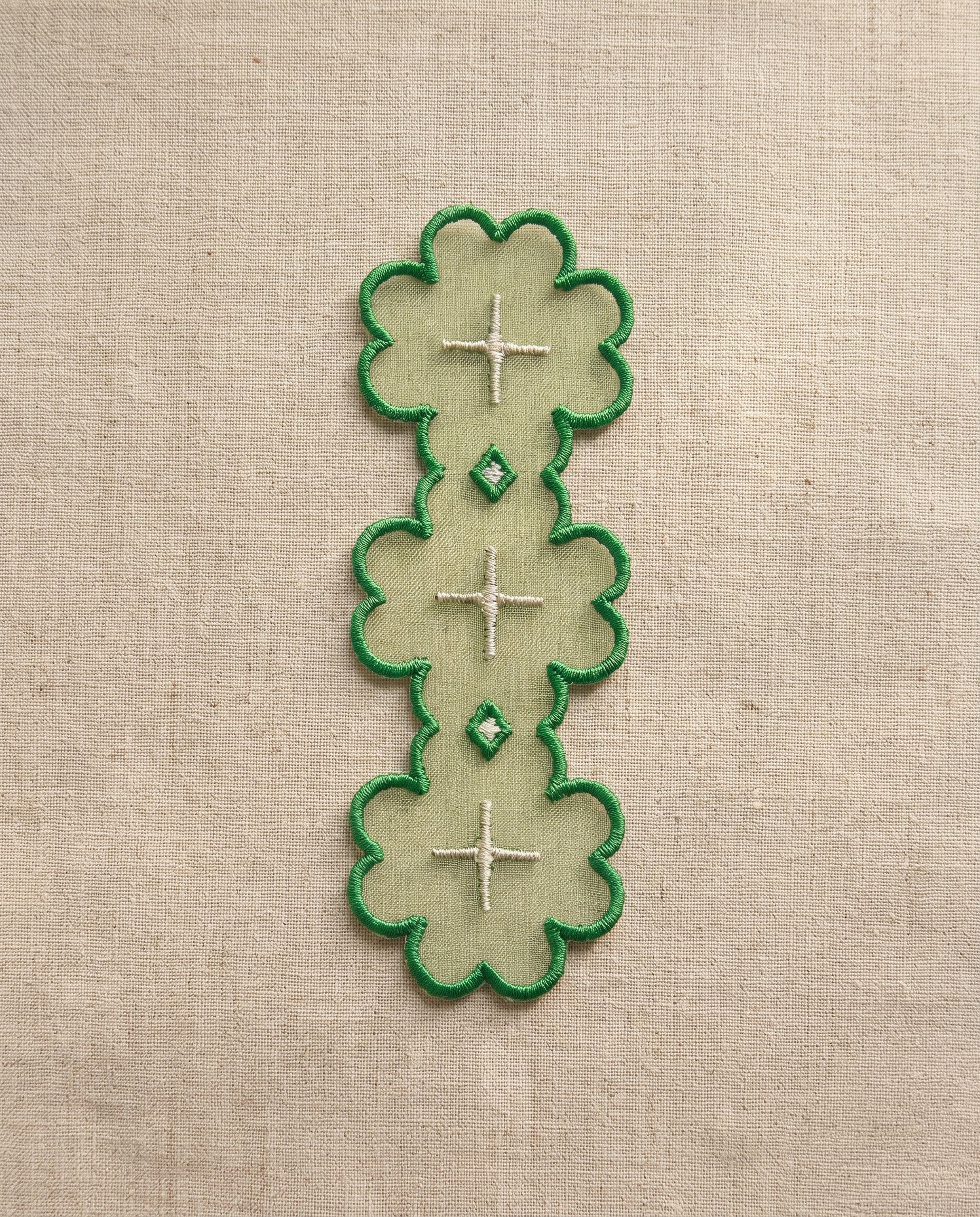 Embroidered bookmarks, set of two