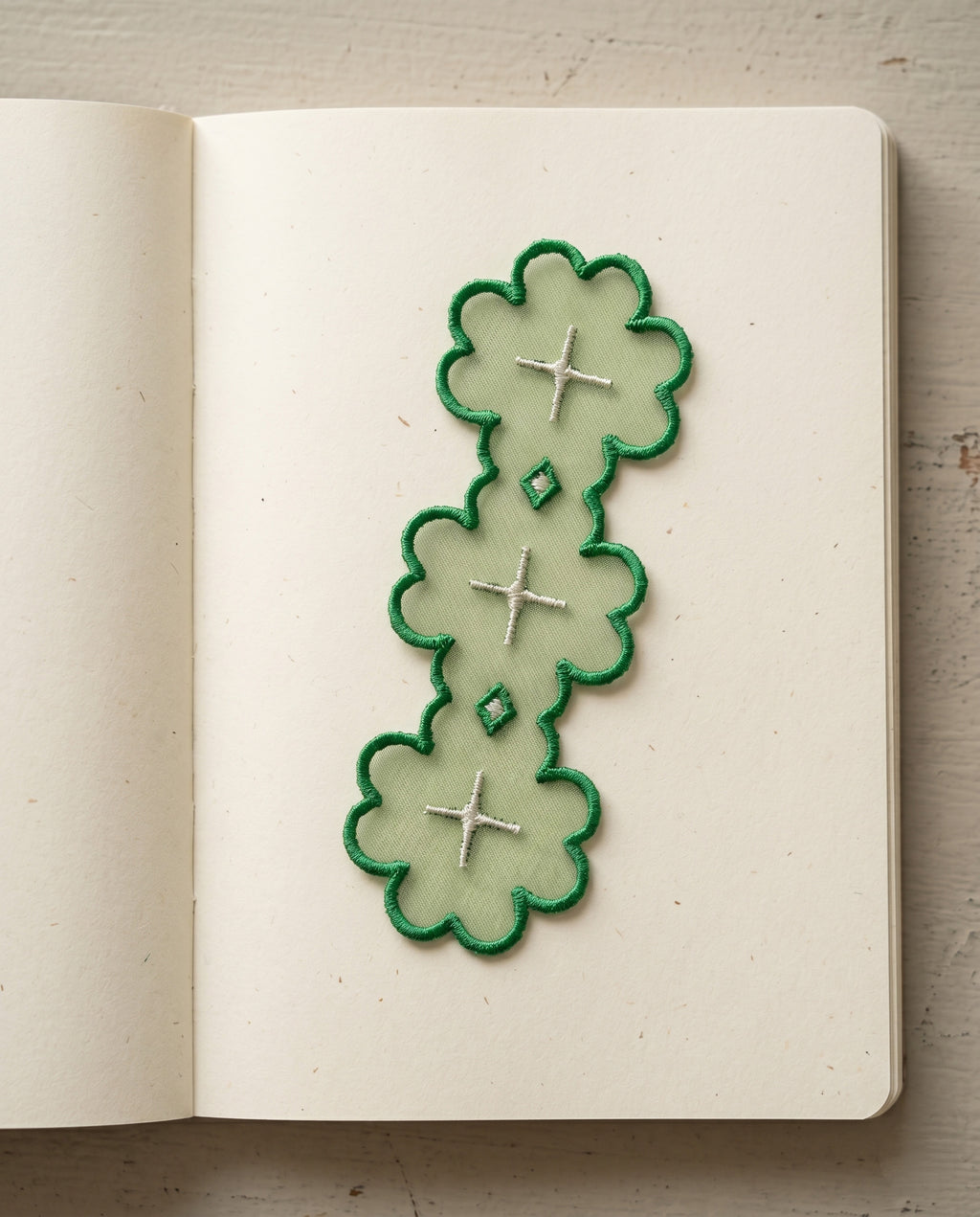 Embroidered bookmarks, set of two