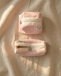 Round pencil case in cream peach, Clam