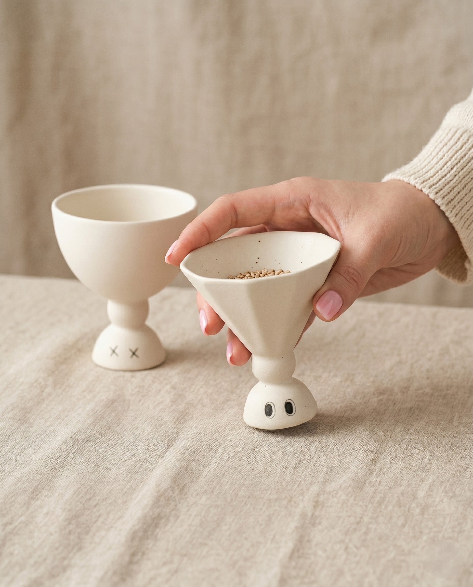 Creepy goblet cups, set of two