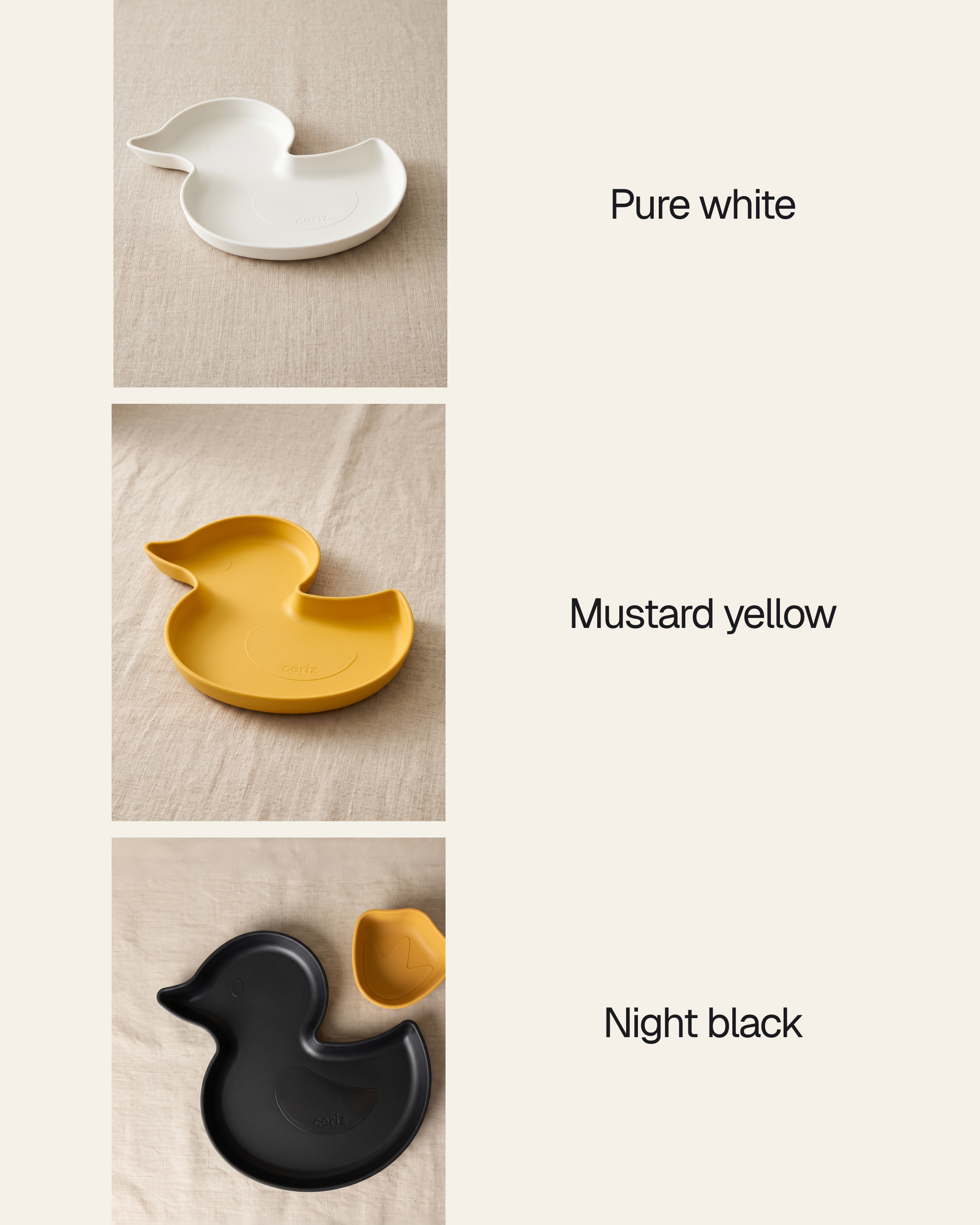 Ducky plate and Webby bowls, set of three