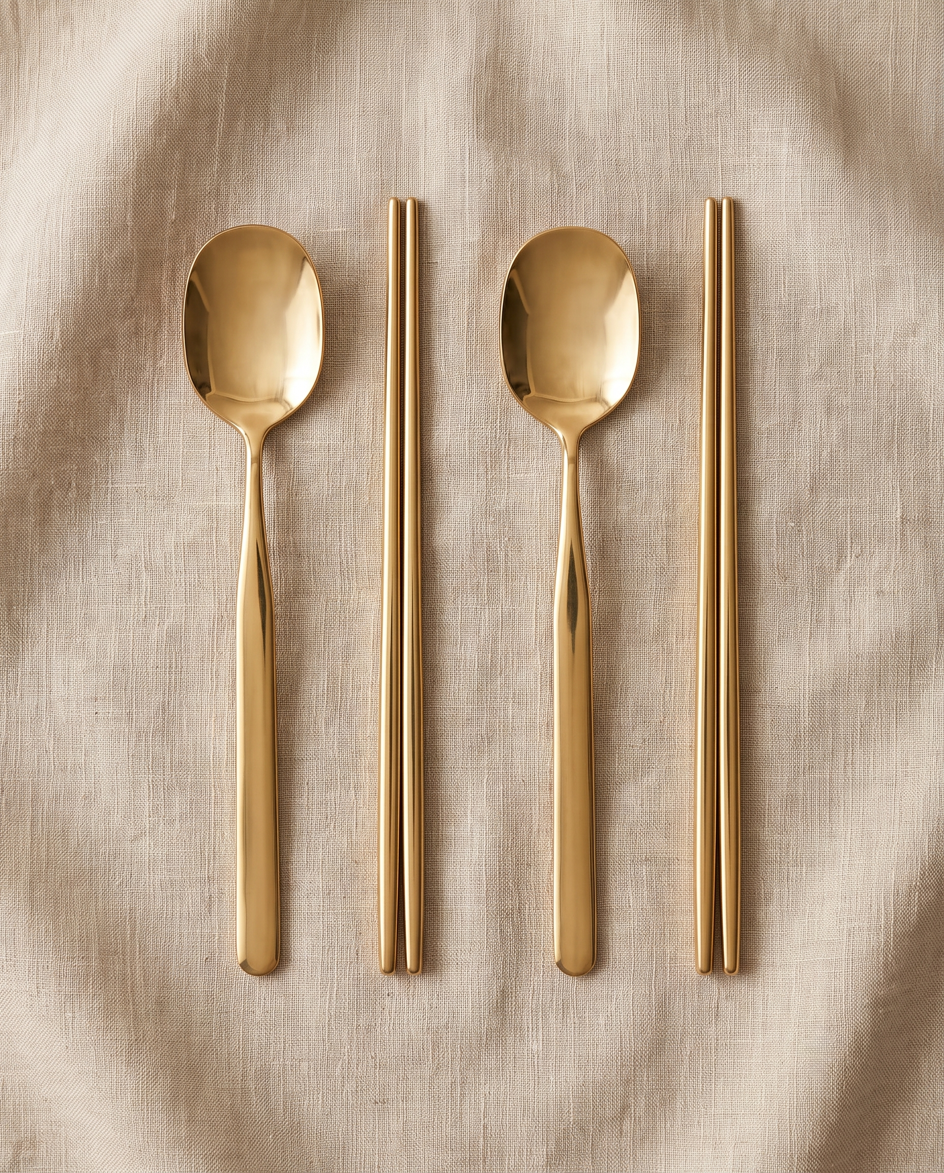 Sujeo, spoon and chopstick, gold edition, set for two