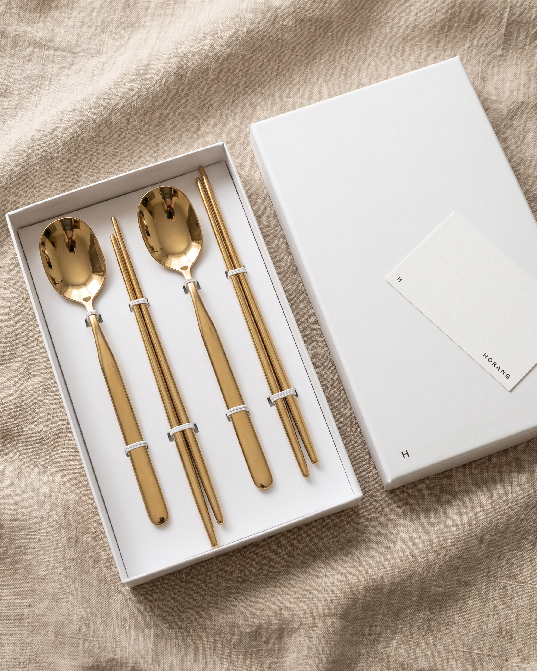Sujeo, spoon and chopstick, gold edition, set for two