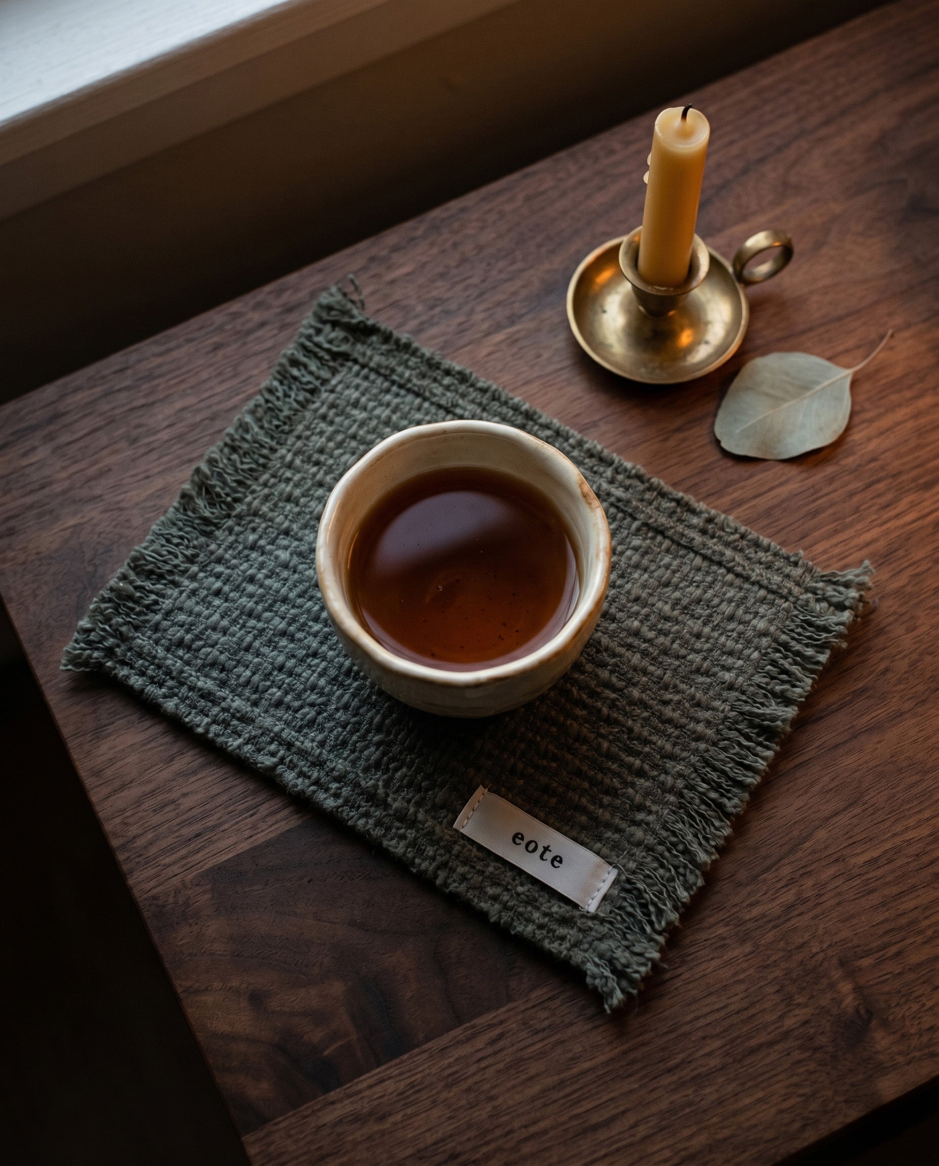 Tasseled tea coaster, set of two