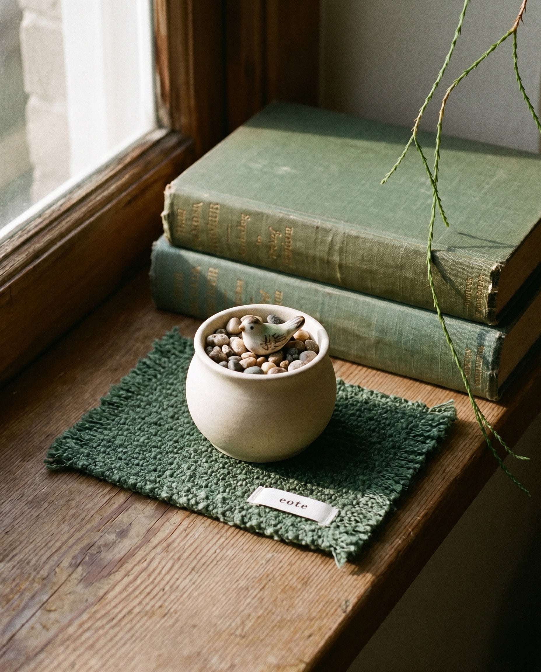 Tasseled tea coaster, set of two