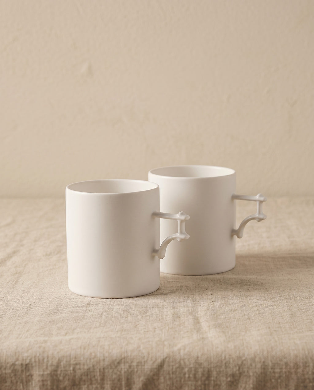 Grid and flower mugs, set of two