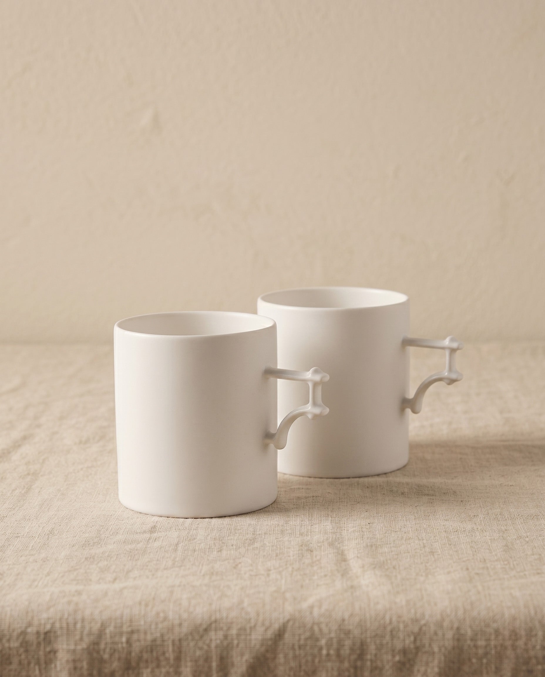 Grid and flower mugs, set of two