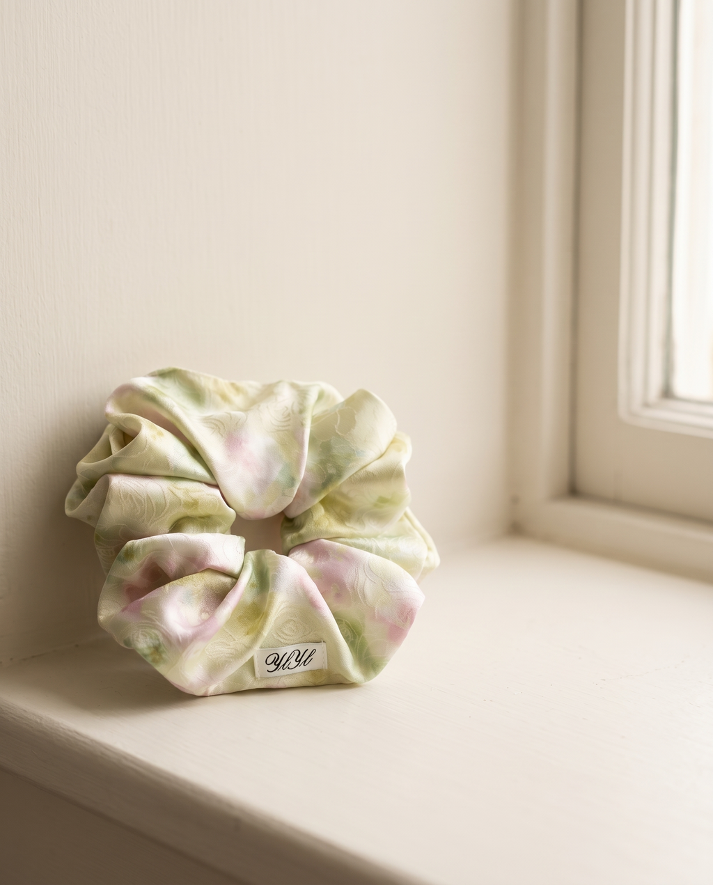 Garden scrunchie on a windowsill