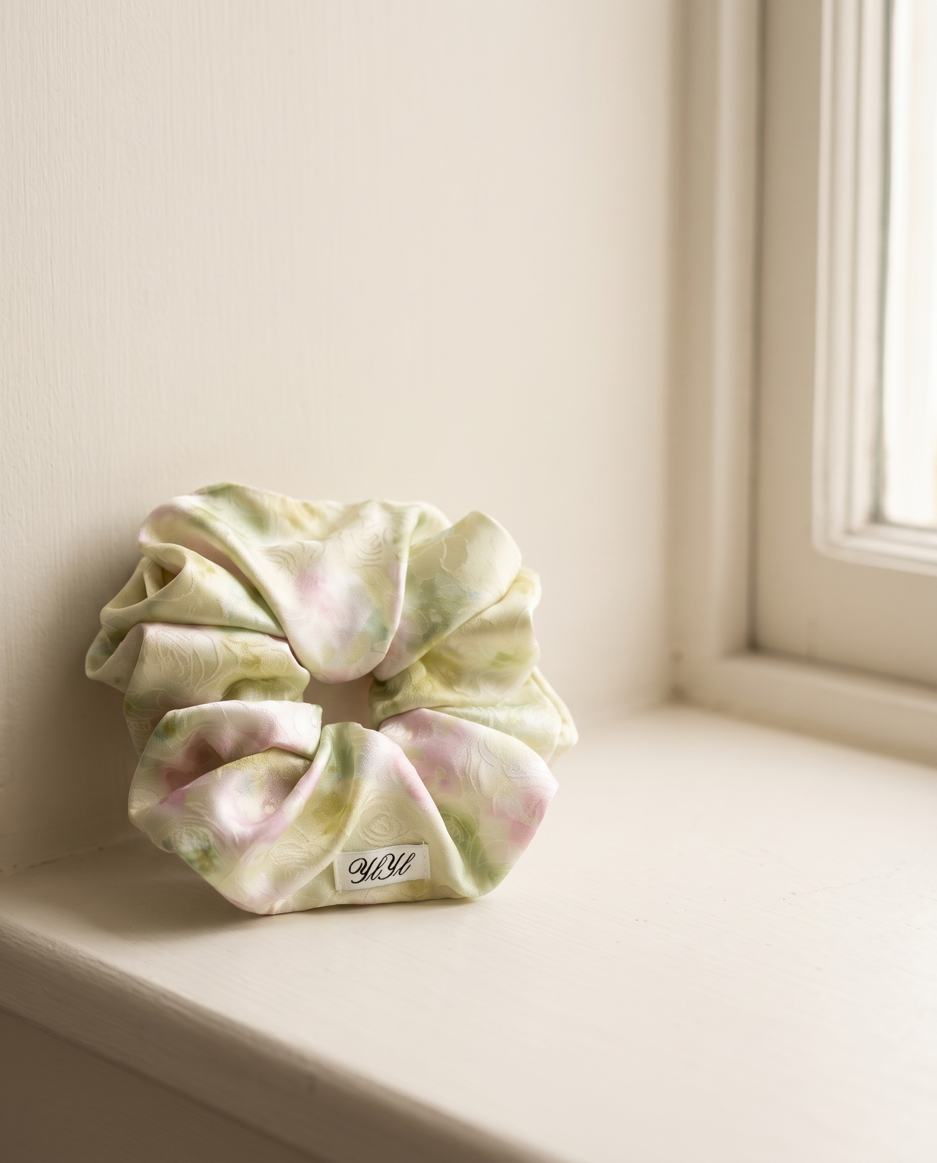 Garden scrunchie on a windowsill
