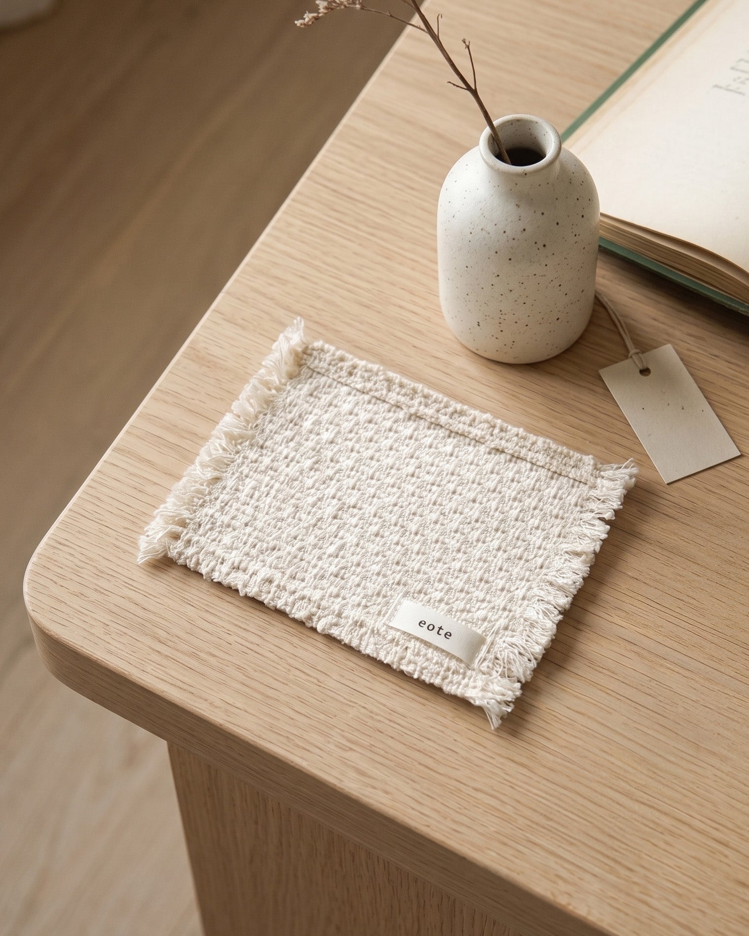 Tasseled tea coaster, set of two