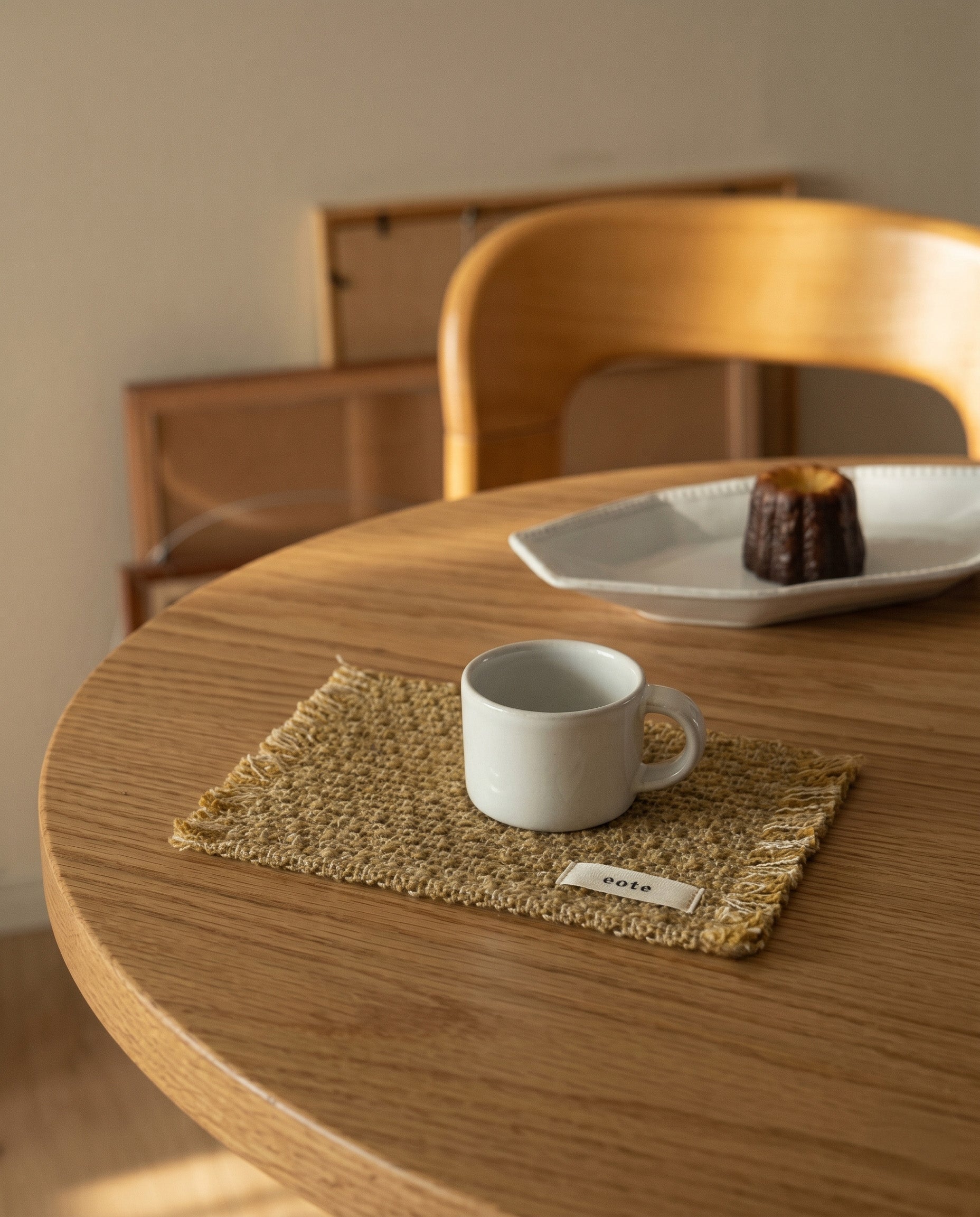 Tasseled tea coaster, set of two