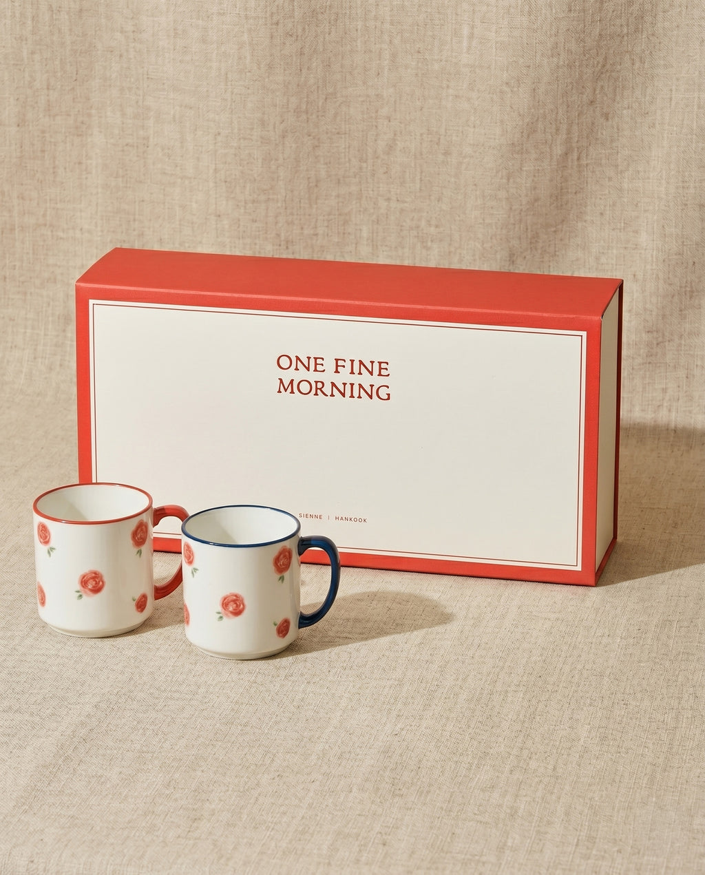 Fine rose mugs, set of two