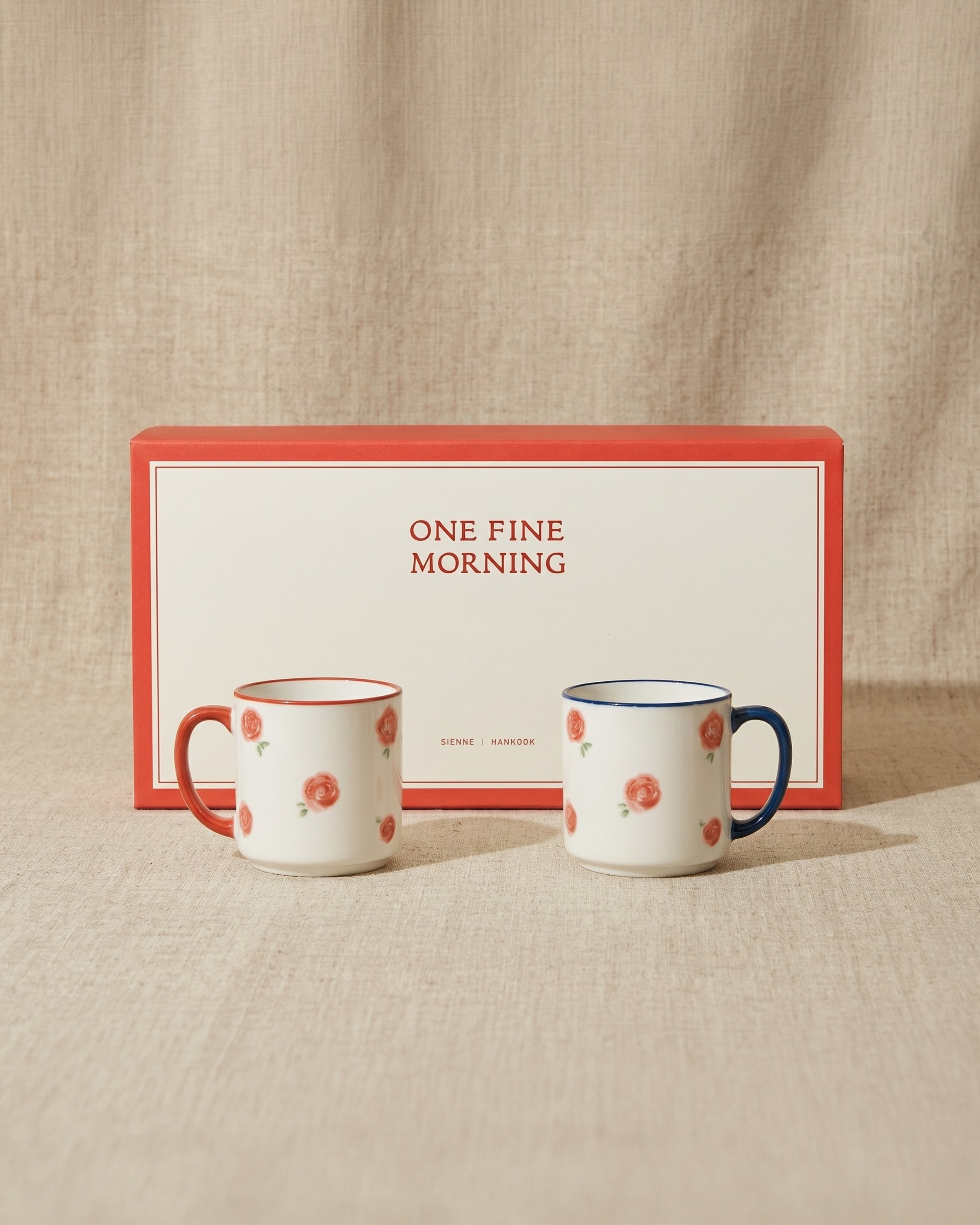 Fine rose mugs, set of two