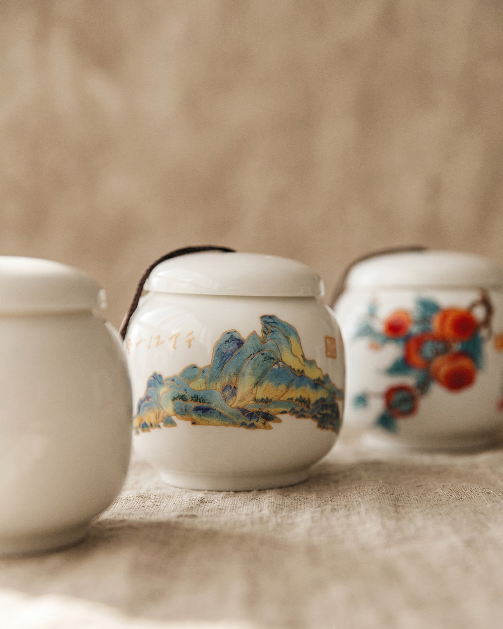 Bokdanji fortune jars in white porcelain