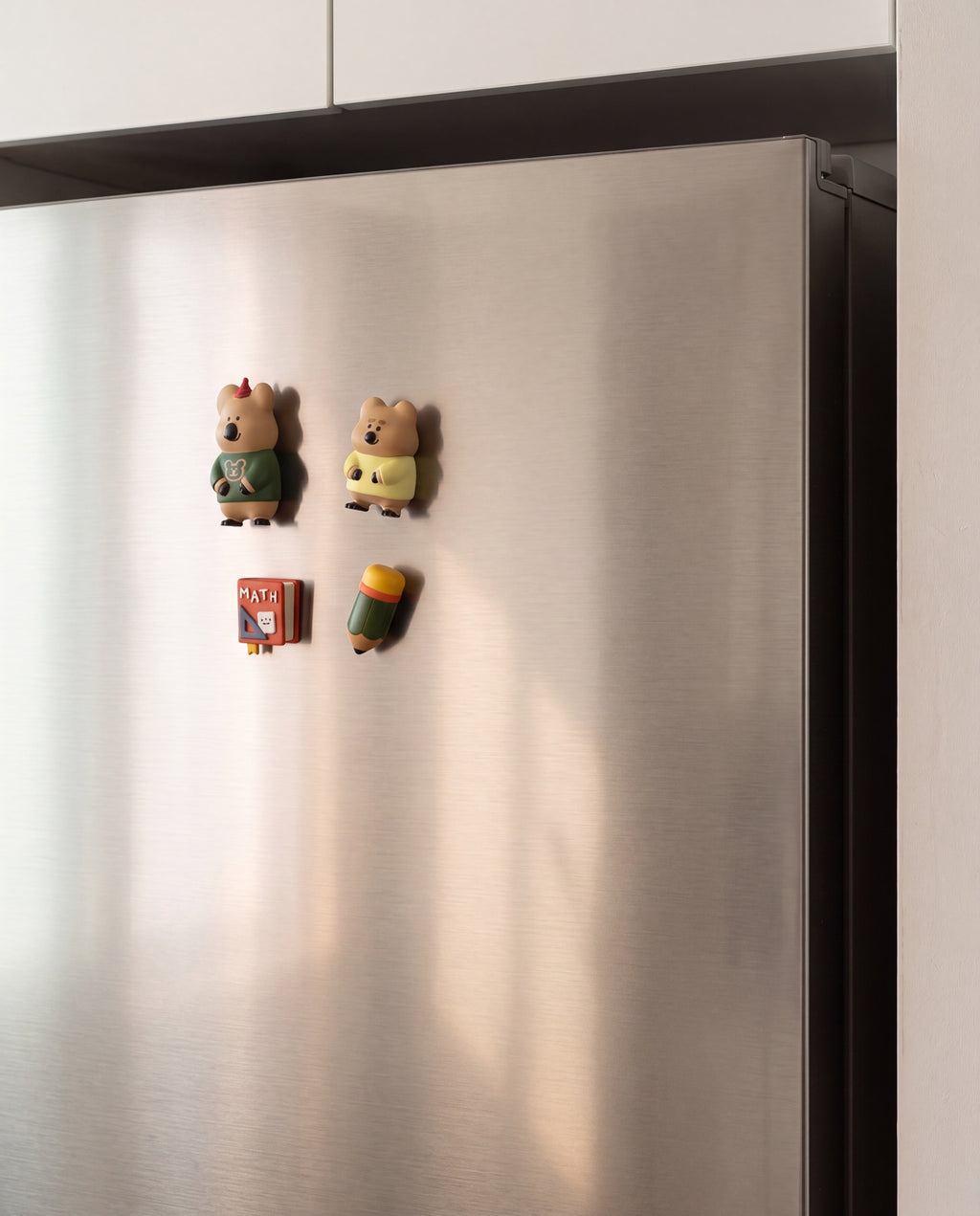 Quokka in School magnet by Dinotaeng, the Study set on a kitchen fridge door
