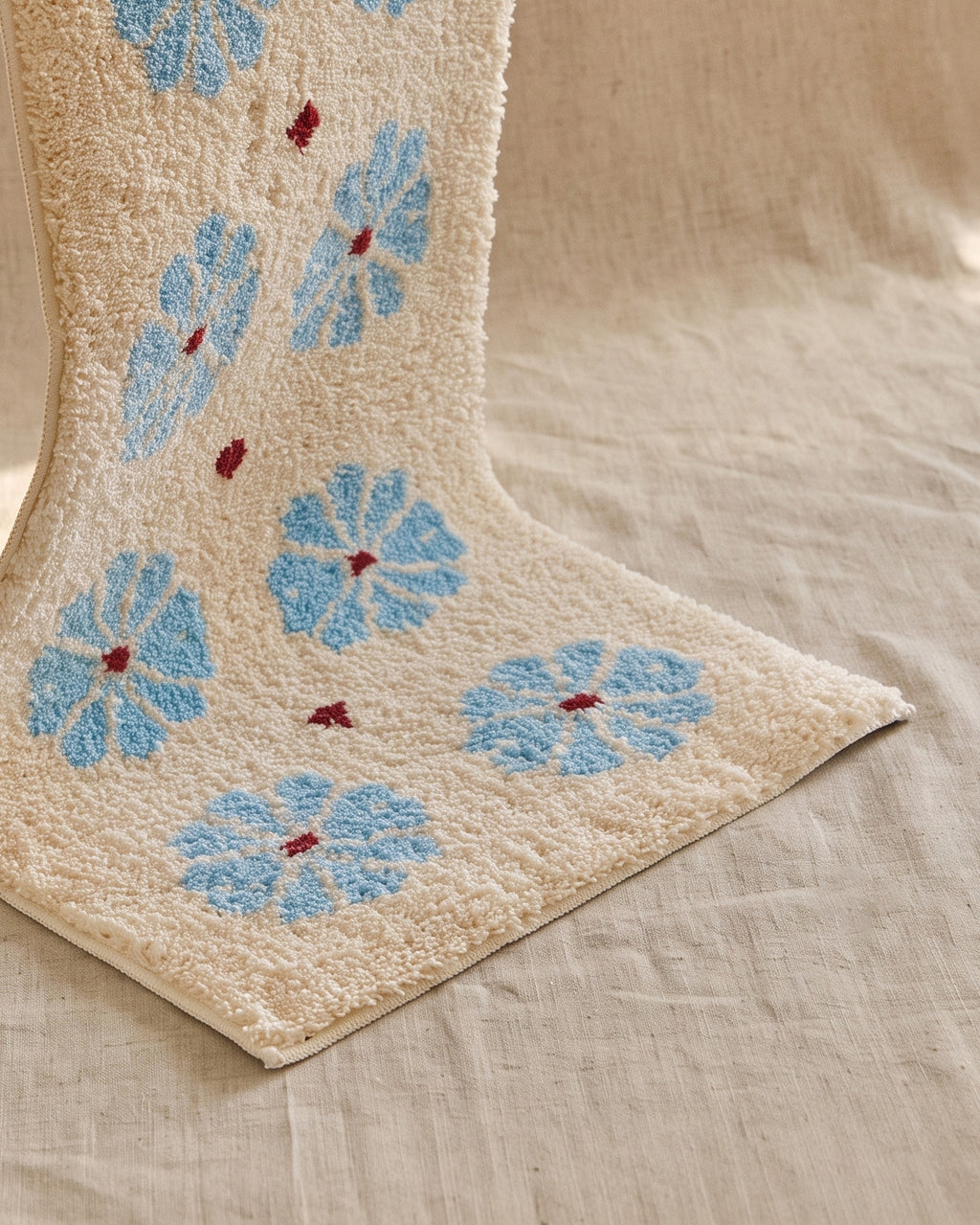 Camellia floor mat in ivory