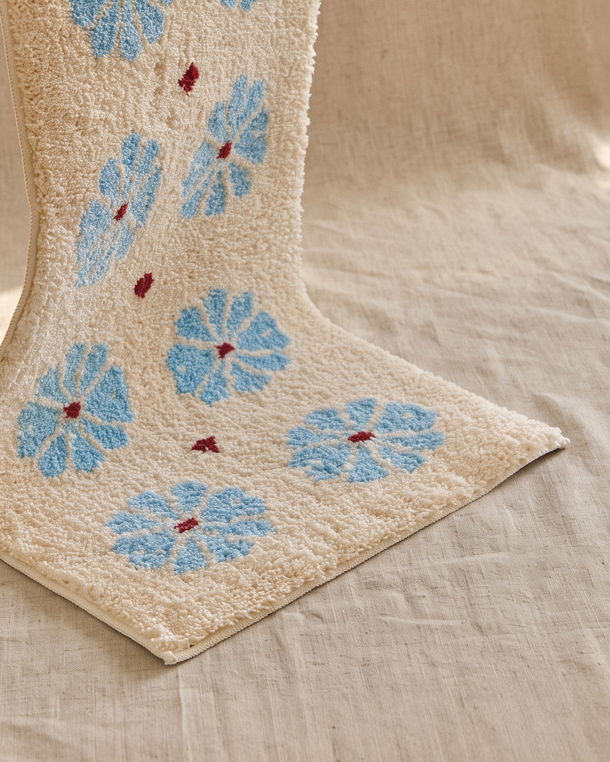 Camellia floor mat in ivory
