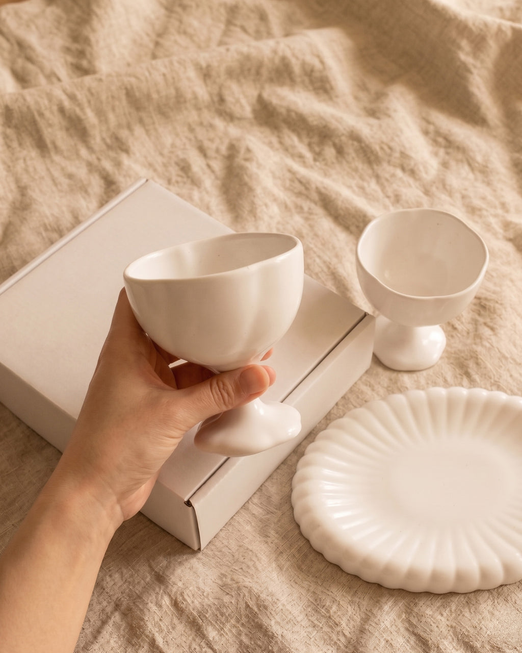 Blooming dessert bowl and plate set