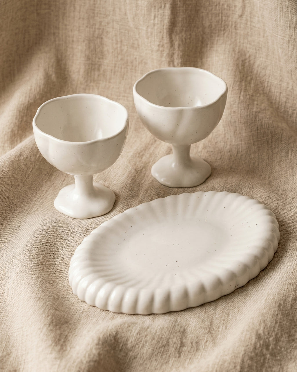 Blooming dessert bowl and plate set