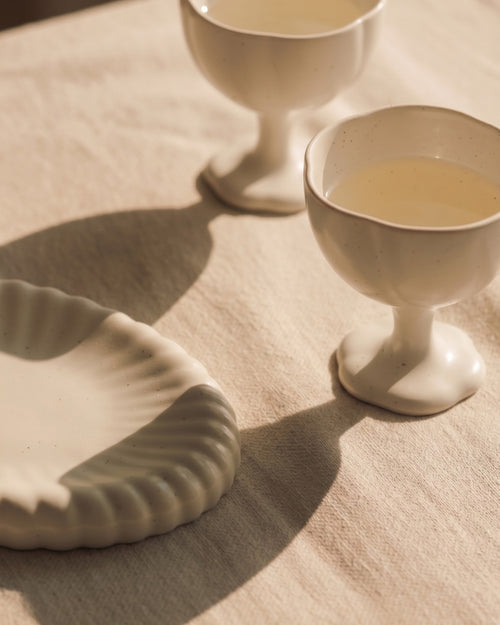 Blooming dessert bowl and plate set