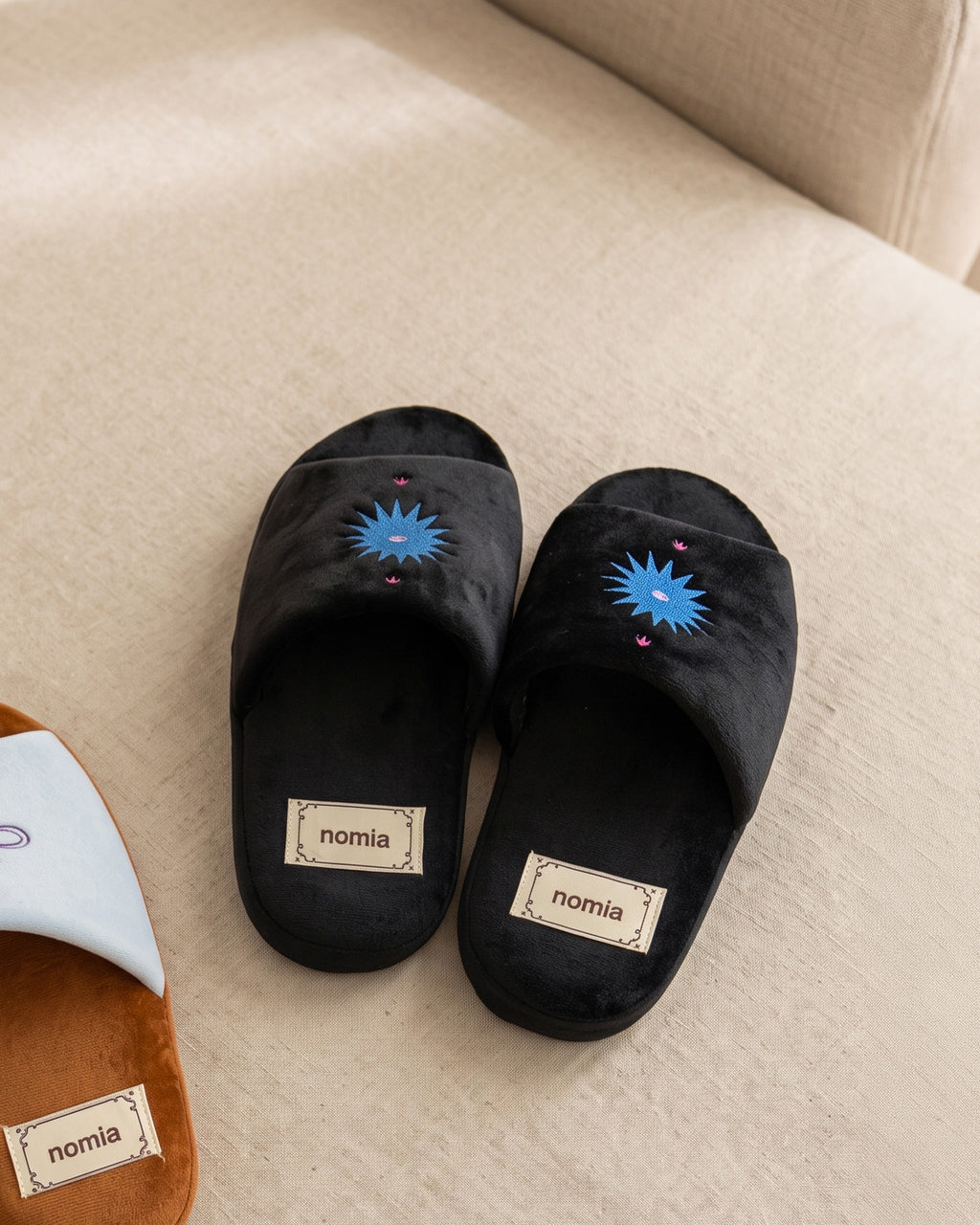 Starlight blue microfiber room shoes