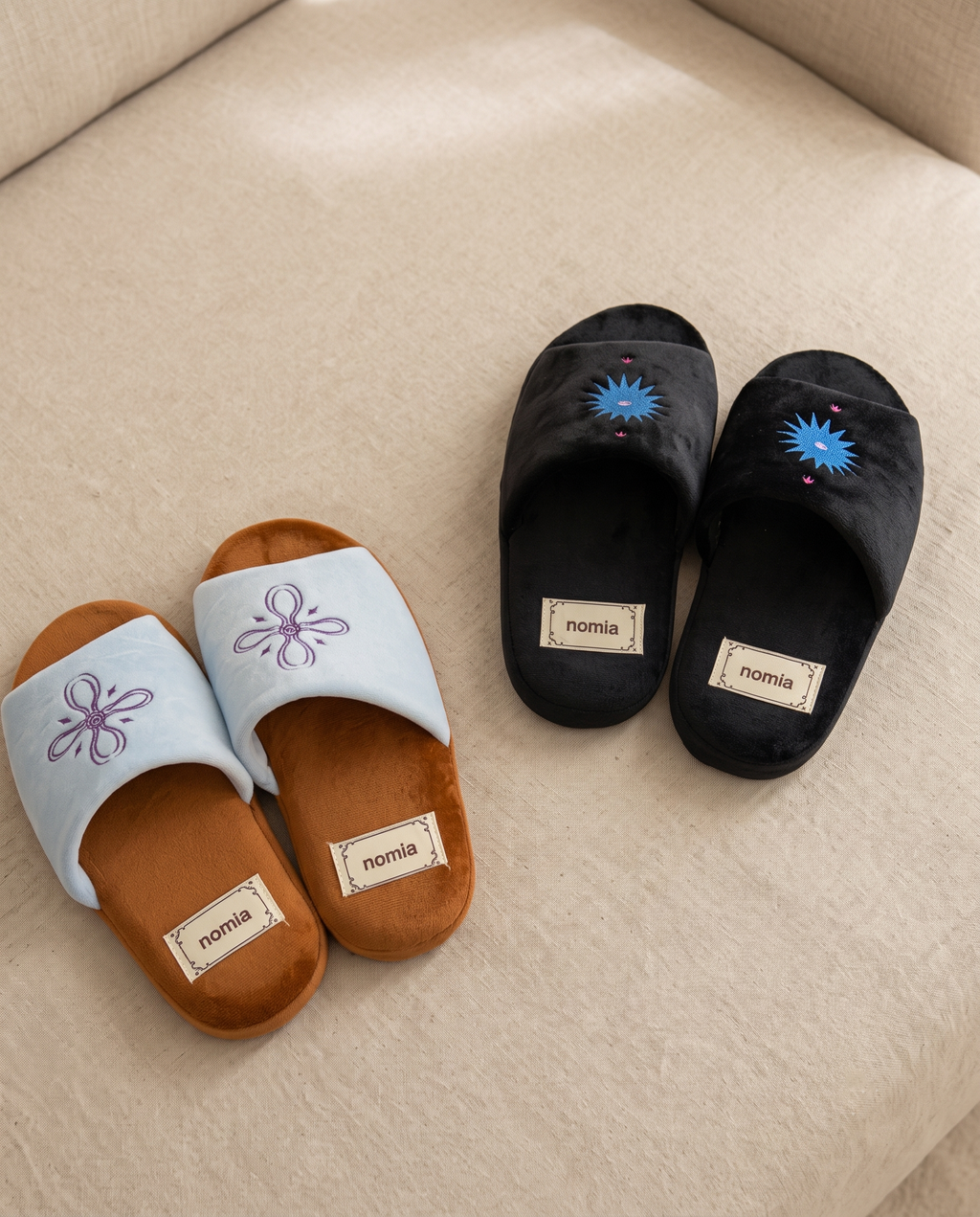 Microfiber room shoes, set of two