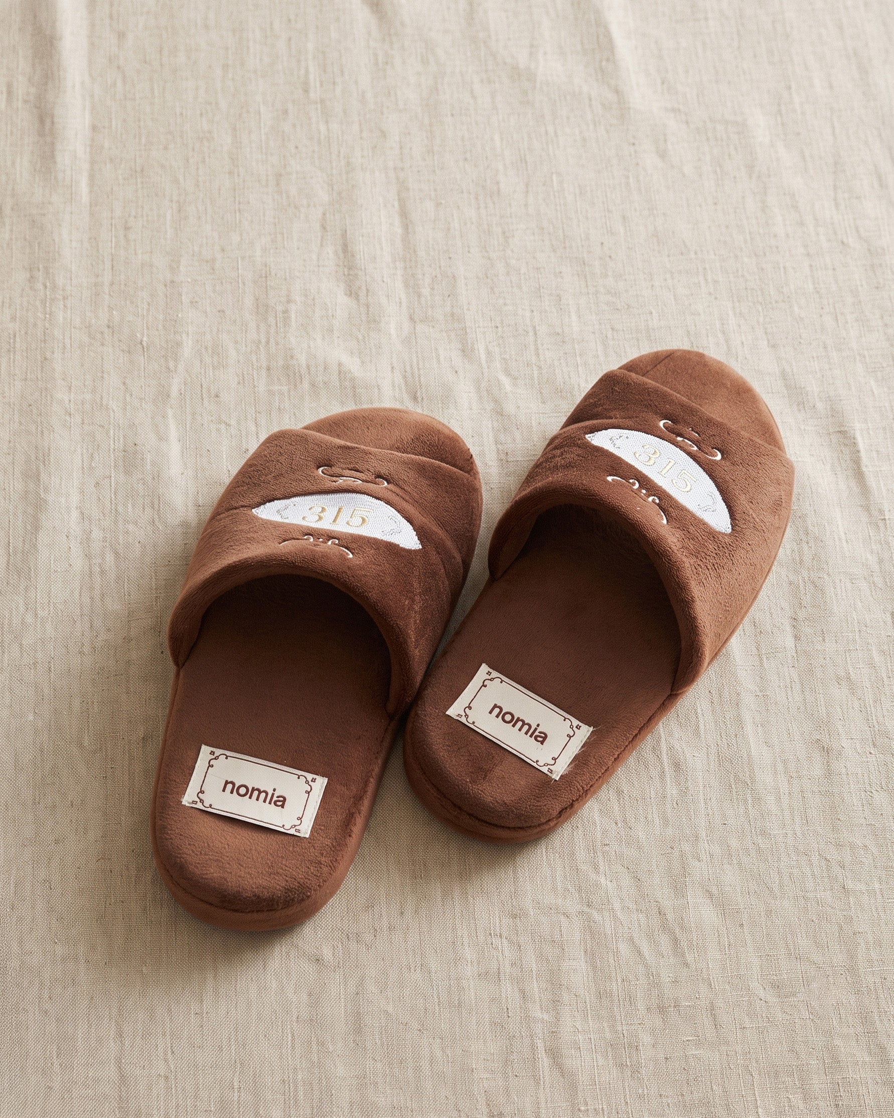 Antique brown microfiber room shoes