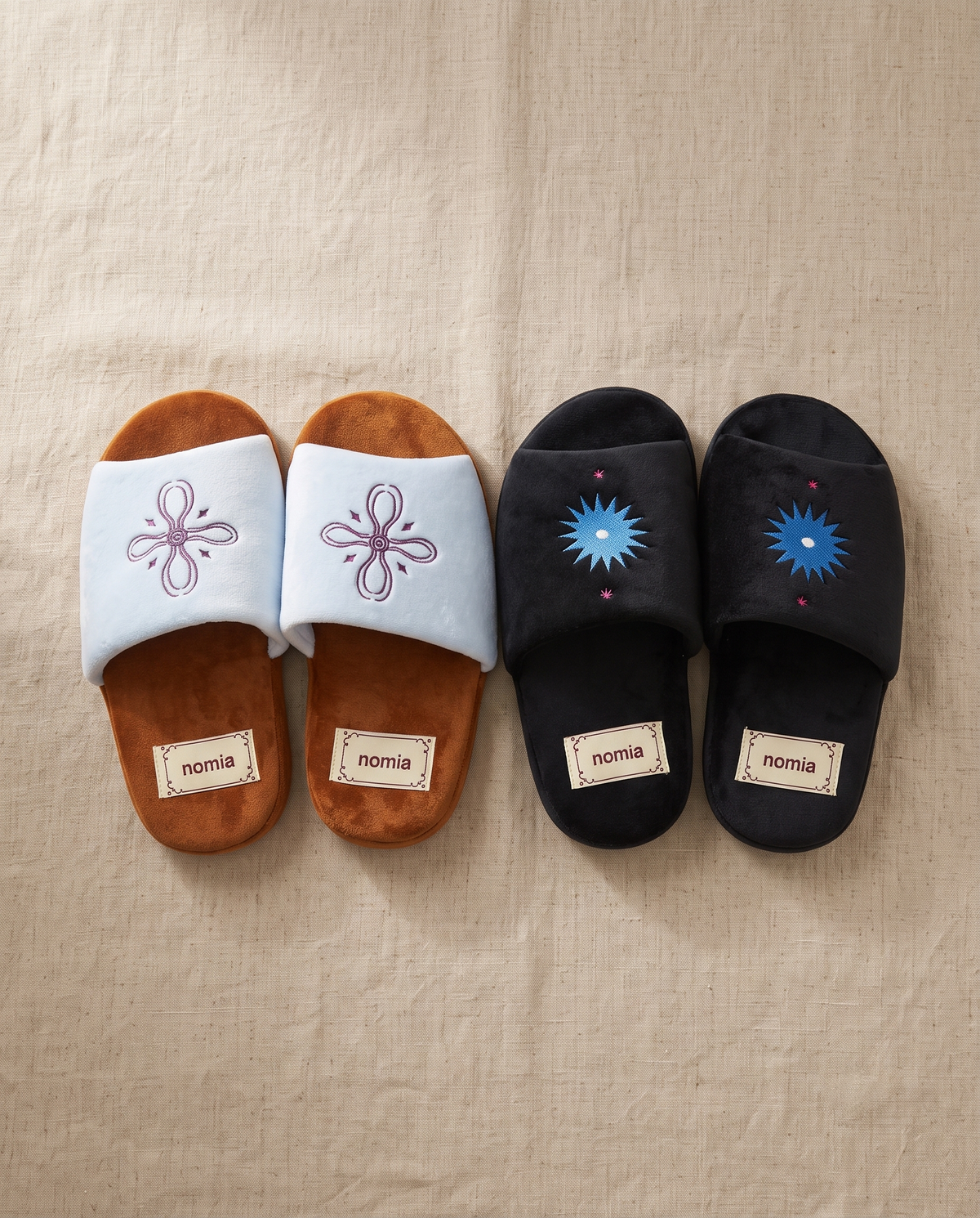 Microfiber room shoes, set of two