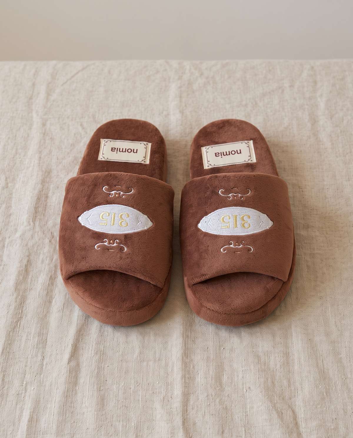 Antique brown microfiber room shoes