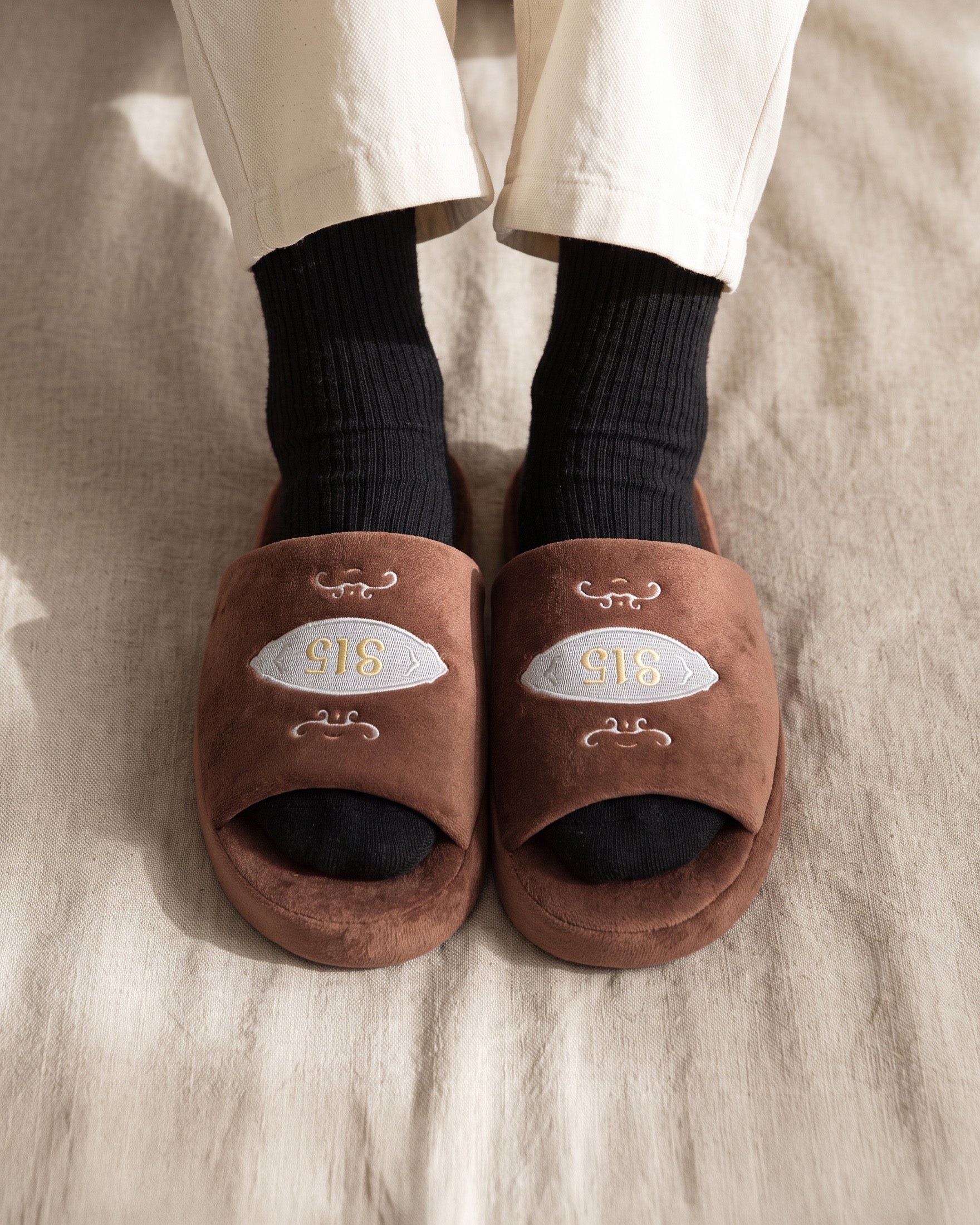 Microfiber room shoes, set of two