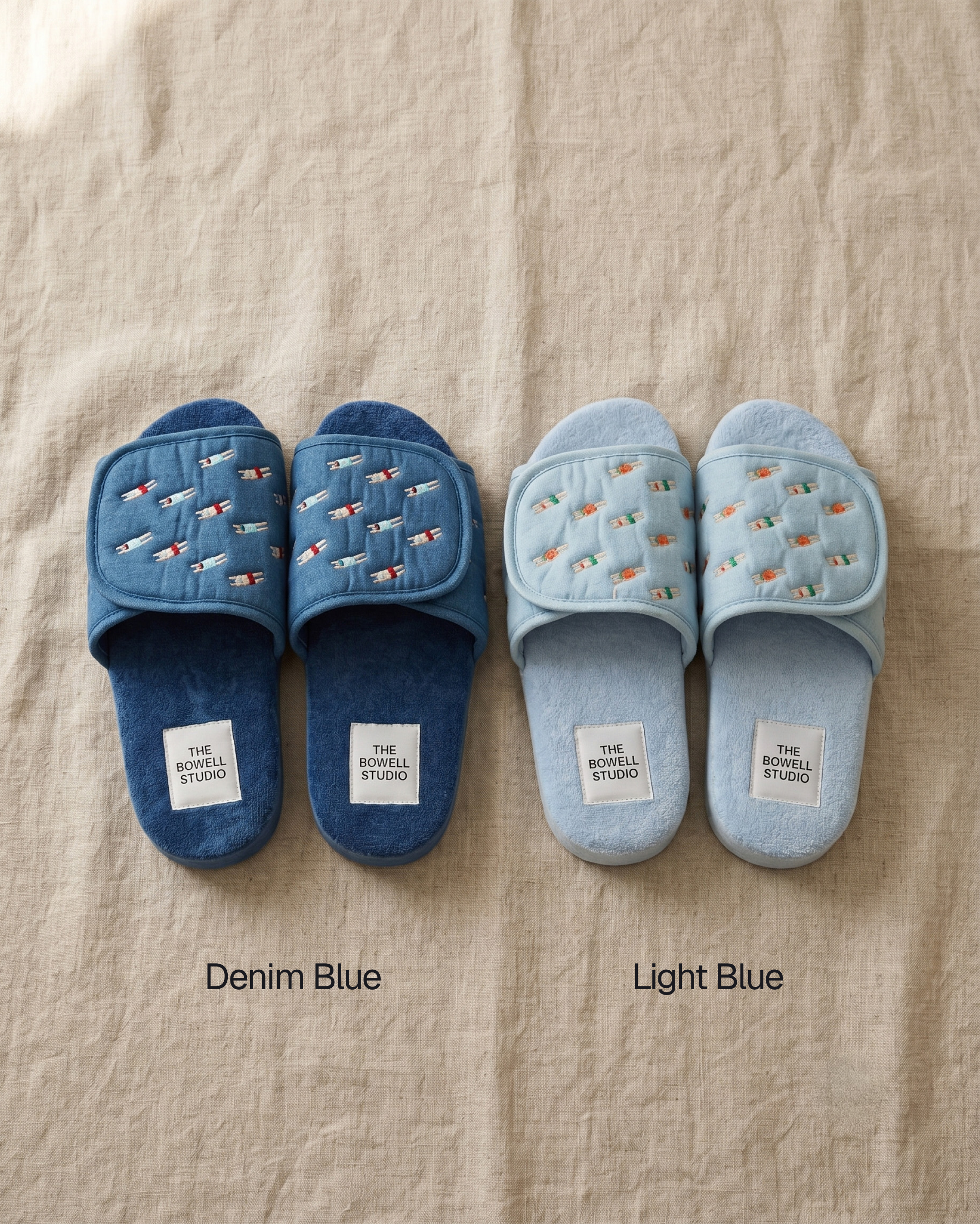 Terry house slippers, two pairs