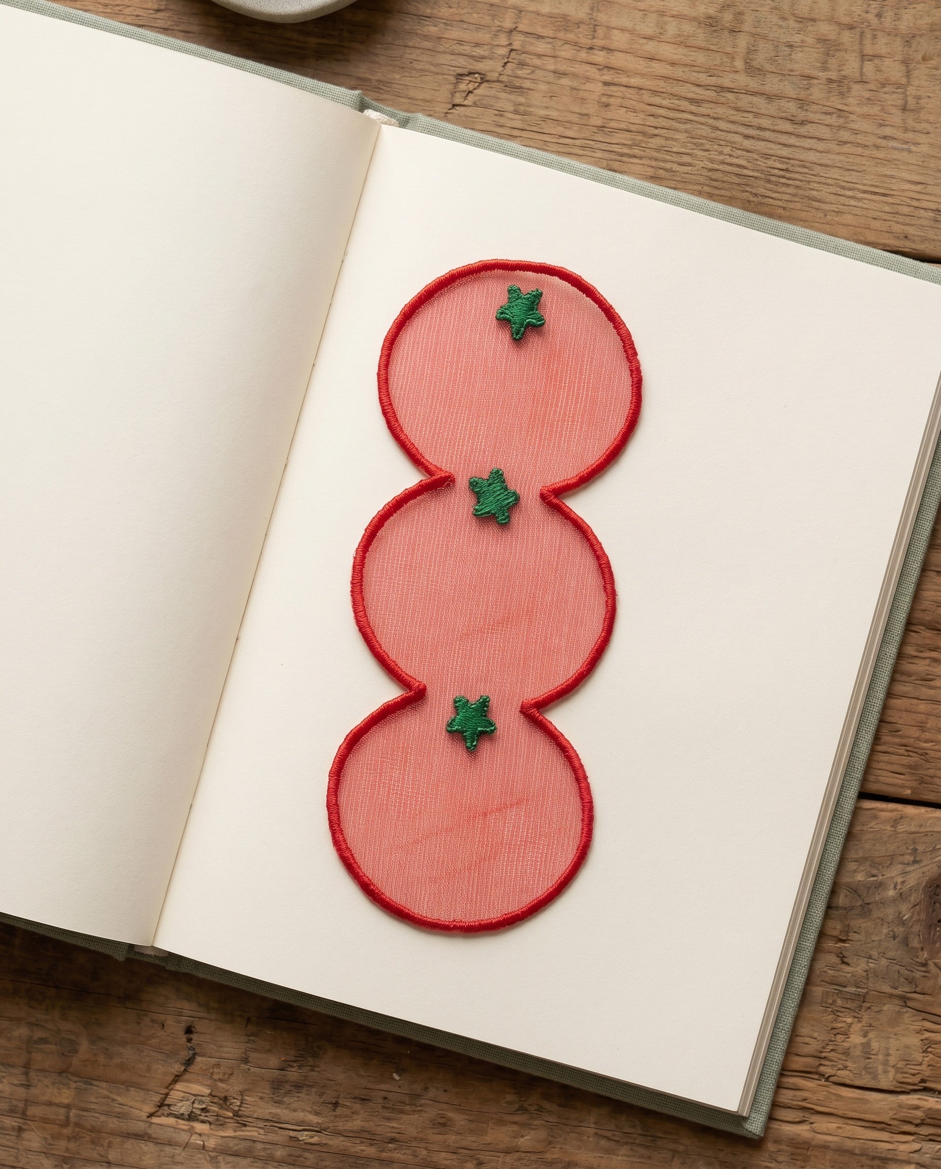 Embroidered bookmarks, set of two