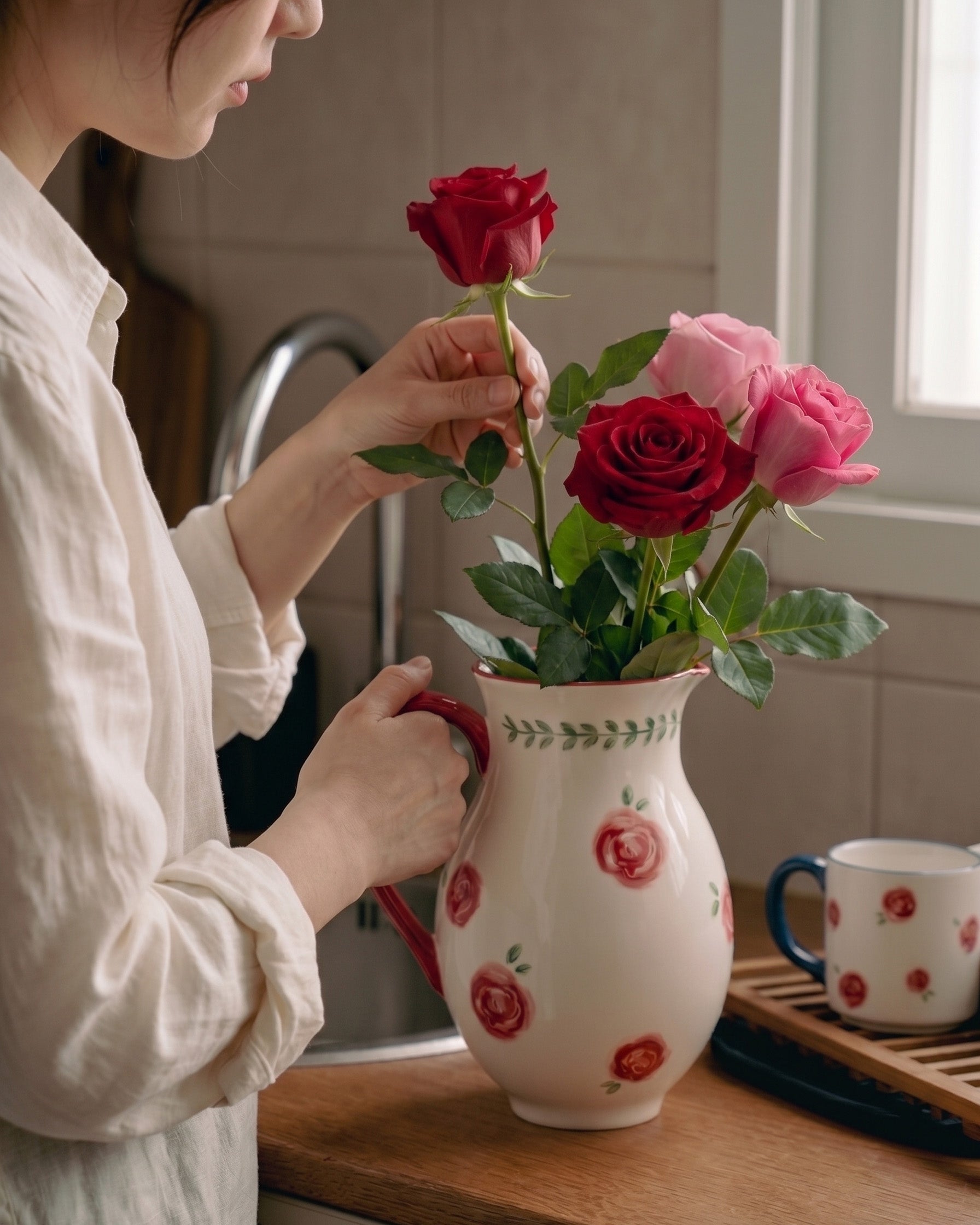 Fine rose vase